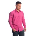 Camisa social masculina de microfibra manga longa,  pink