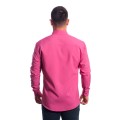 Camisa social masculina de microfibra manga longa,  pink