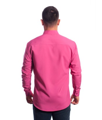 Camisa social masculina de microfibra manga longa,  pink