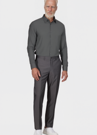 Camisa social masculina de microfibra manga longa, chumbo