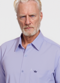 Camisa social masculina de microfibra manga longa, lilás