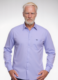 Camisa social masculina de microfibra manga longa, lilás