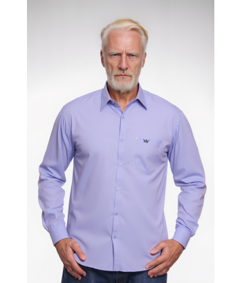 Camisa social masculina de microfibra manga longa, lilás