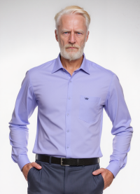Camisa social masculina de microfibra manga longa, lilás