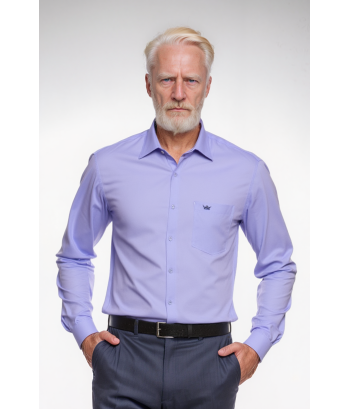 Camisa social masculina de microfibra manga longa, lilás