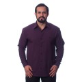 Camisa social roxa manga longa de microfibra Camisa social roxa manga longa de microfibra