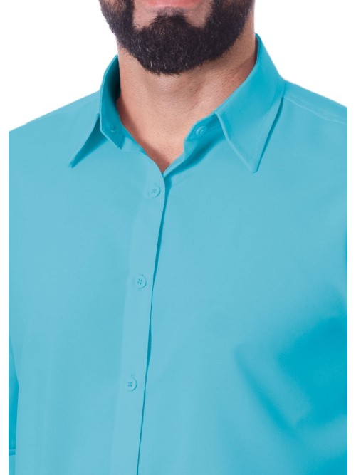 Camisa social azul celeste Clearance