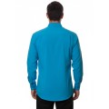 Camisa social azul-turquesa masculina de microfibra manga longa Camisa social azul-turquesa masculina de microfibra manga longa