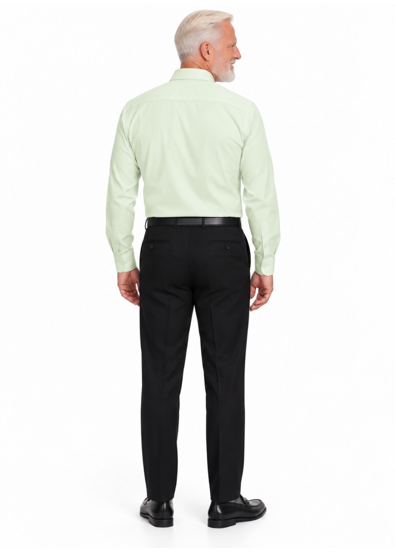 Camisa masculina verde água de microfibra manga longa