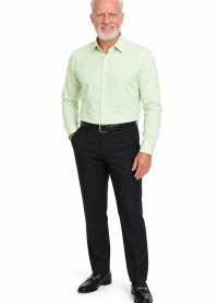 Camisa masculina verde água de microfibra manga longa