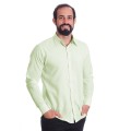 Camisa masculina verde água de microfibra manga longa