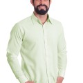Camisa masculina verde água de microfibra manga longa
