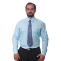 Camisa social azul claro masculina de microfibra