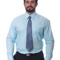 Camisa social azul claro masculina de microfibra
