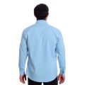 Camisa social azul claro masculina de microfibra