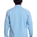 Camisa social azul claro masculina de microfibra