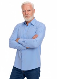 Camisa social azul colonial masculina de microfibra