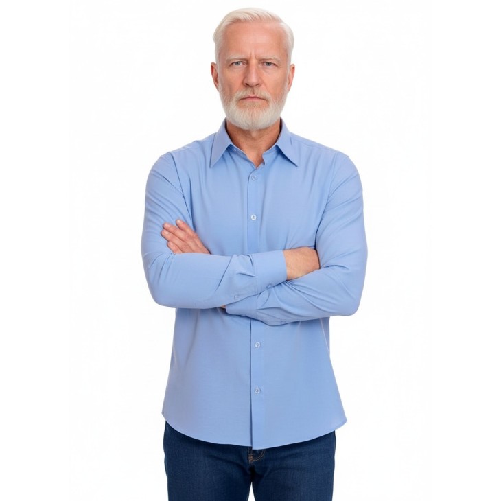 Camisa social azul colonial masculina de microfibra