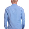 Camisa social azul colonial masculina de microfibra