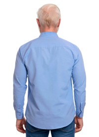Camisa social azul colonial masculina de microfibra