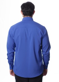 Camisa social masculina de microfibra manga longa, royal