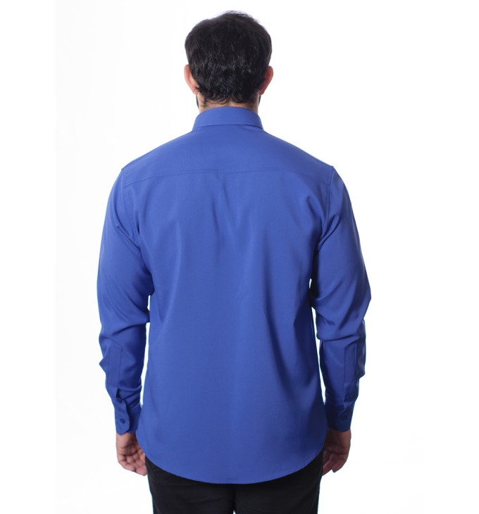 Camisa social masculina de microfibra manga longa, royal Camisa social masculina de microfibra manga longa, royal