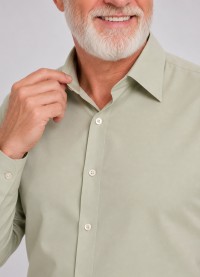 Camisa caqui masculina manga longa de microfibra