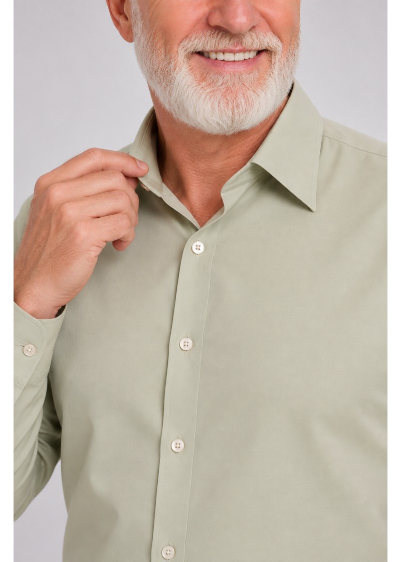 Camisa caqui masculina manga longa de microfibra