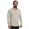 Camisa caqui masculina manga longa de microfibra