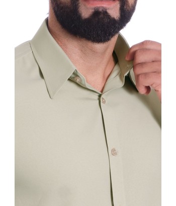 Camisa caqui masculina manga longa de microfibra