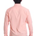 Camisa social masculina de microfibra manga longa, salmão