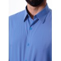 Camisa social azul maya masculina de microfibra