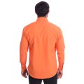Camisa social masculina de microfibra manga longa, laranja Camisa social masculina de microfibra manga longa, laranja