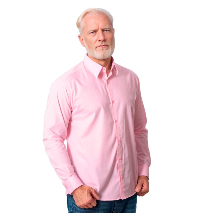 Camisa social masculina de microfibra manga longa, rosa claro Camisa social masculina de microfibra manga longa, rosa claro