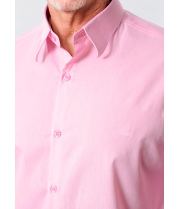 Camisa social masculina de microfibra manga longa, rosa claro