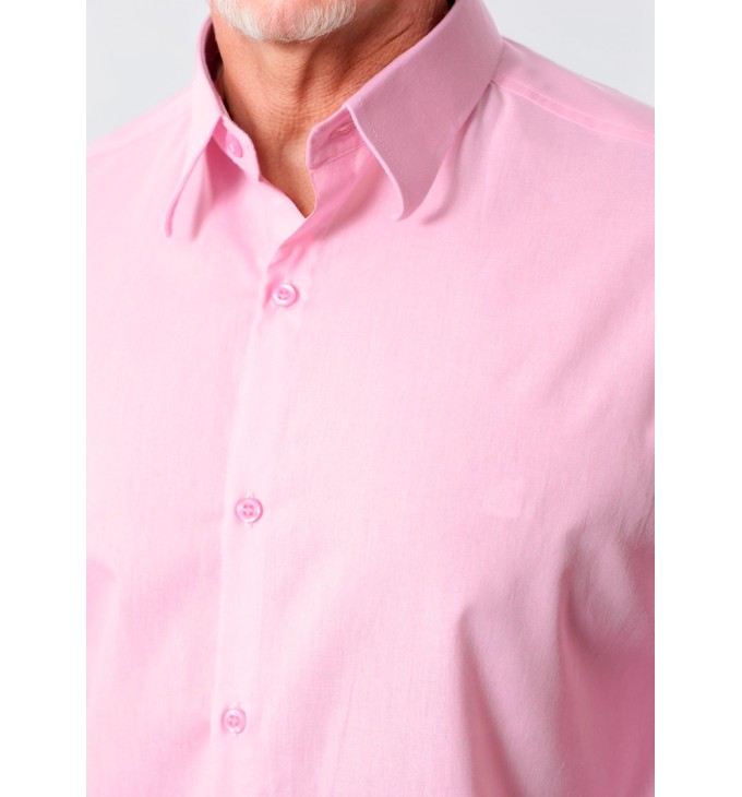 Camisa social masculina de microfibra manga longa, rosa claro Camisa social masculina de microfibra manga longa, rosa claro