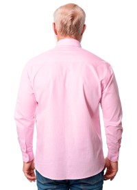 Camisa social masculina de microfibra manga longa, rosa claro