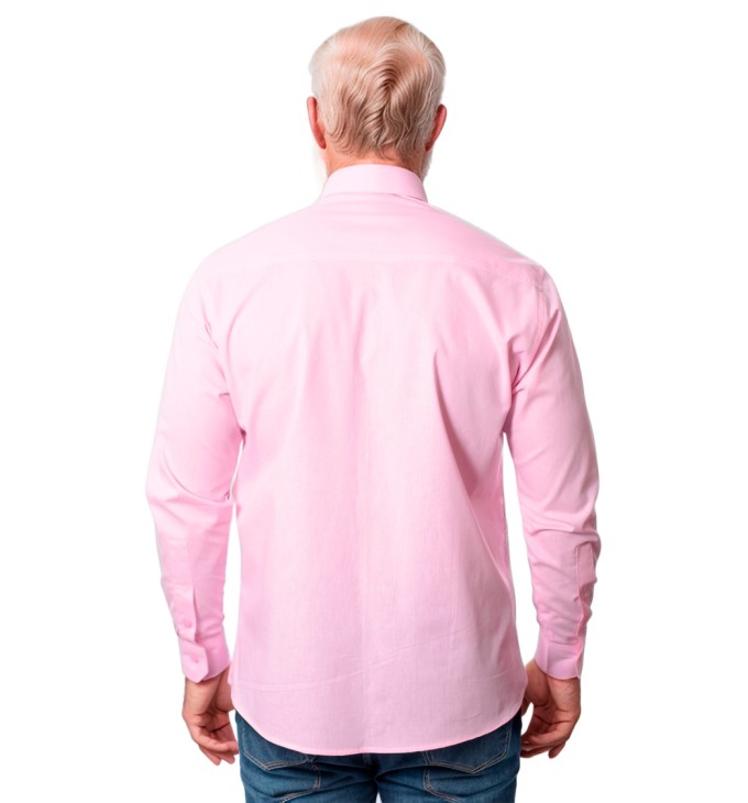 Camisa social masculina de microfibra manga longa, rosa claro Camisa social masculina de microfibra manga longa, rosa claro