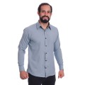 Camisa masculina cinza casual de manga longa