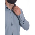 Camisa masculina cinza casual de manga longa Camisa masculina cinza casual de manga longa