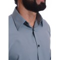 Camisa masculina cinza casual de manga longa