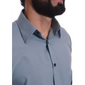 Camisa masculina cinza casual de manga longa Camisa masculina cinza casual de manga longa