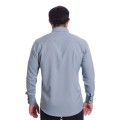 Camisa masculina cinza casual de manga longa Camisa masculina cinza casual de manga longa