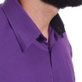 Camisa masculina roxa casual de manga longa