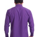 Camisa masculina roxa casual de manga longa