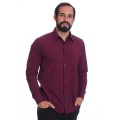 Camisa masculina bordo casual de manga longa Camisa masculina bordo casual de manga longa