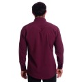 Camisa masculina bordo casual de manga longa