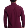 Camisa masculina bordo casual de manga longa