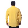 Camisa masculina amarela casual de manga longa