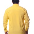 Camisa masculina amarela casual de manga longa